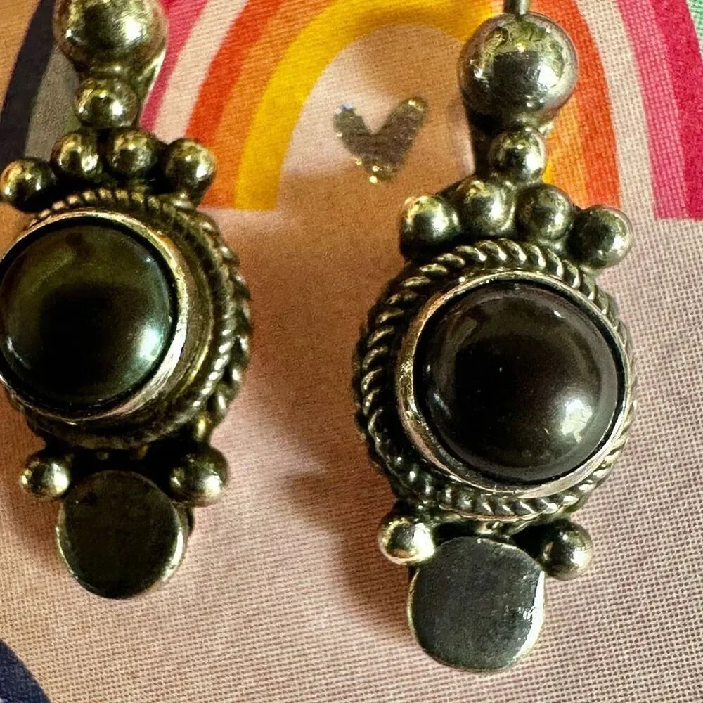 Sterling Silver Gray Hematite Artisan Earrings